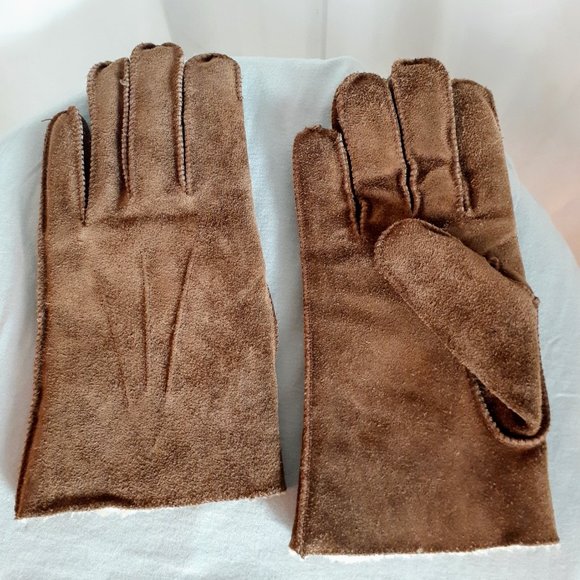 Brown suede gloves - Picture 2 of 7
